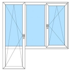 Балконный блок Proplex 70, рабочее окно, дверь поворотно-откидная, 2 камерный стеклопакет, 2050х2100
