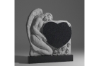 Памятник из гранита «Ангел с сердцем и розами»