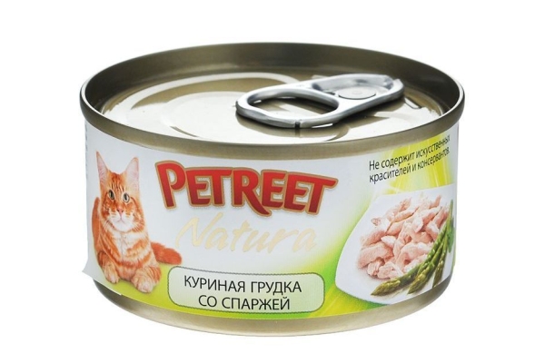 Консервированный корм для кошек Petreet (куриная грудка со спаржей)