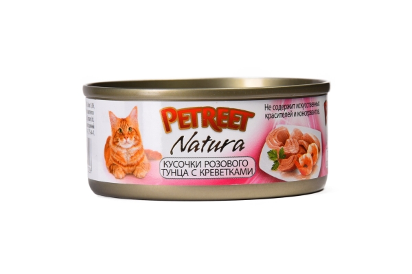 Консервированный корм для кошек Petreet (тунец с креветками)