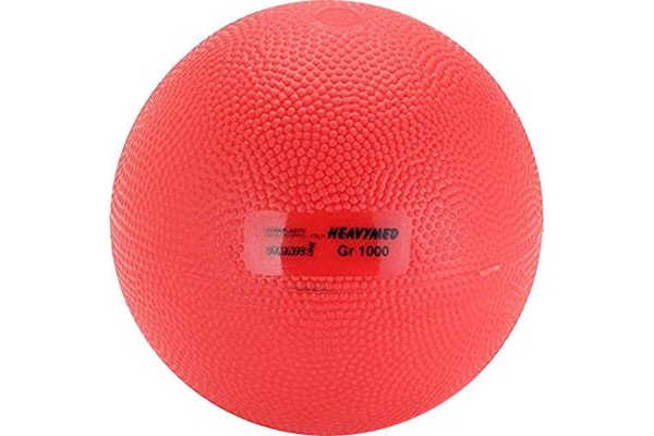 Мяч утяжеленный HEAVYMED 12 см 1 кг красный Ledraplastic