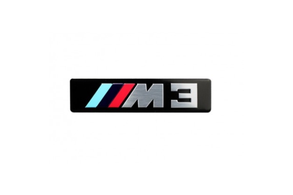 Шильдик "M"BMW 3D металлизированный, цвет серебристый+черный (эмаль)