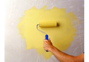 Окраска стен в/д краской в 2 слоя (по обоям, по шпатлёвке)