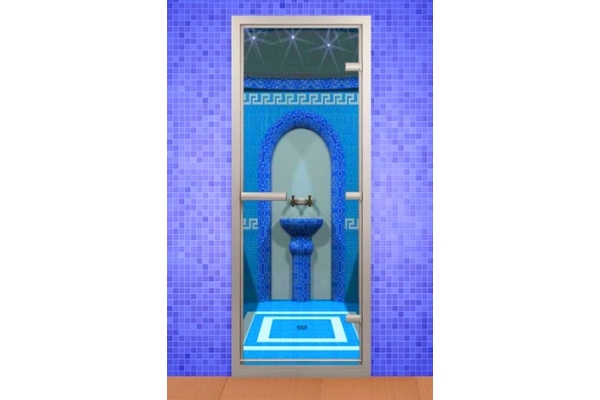 Дверь для хамама ALDO алюминиевая, прозрачная