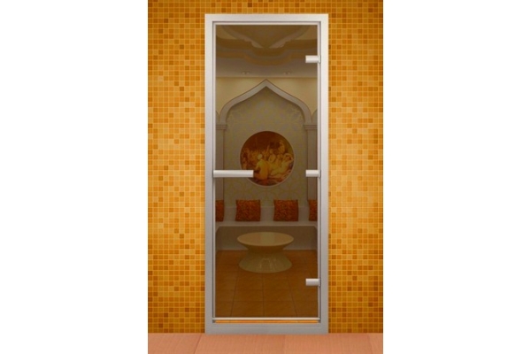 Дверь для хамама ALDO алюминиевая, серая
