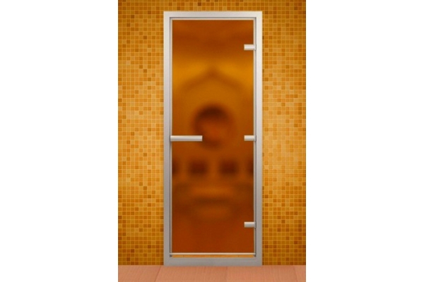 Дверь для хамама ALDO алюминиевая, бронза матовая 