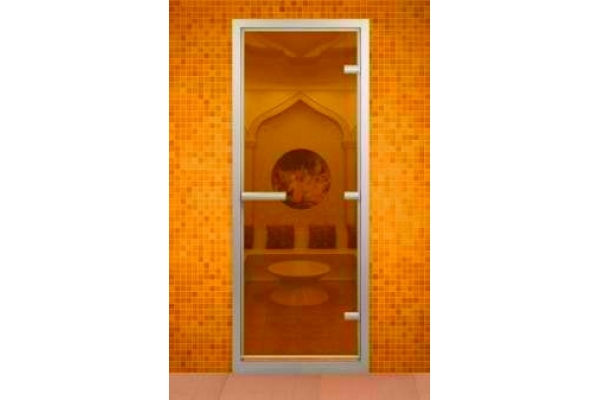Дверь для хамама ALDO алюминиевая, бронза