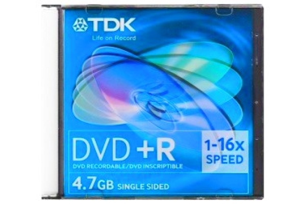 Диск DVD+R 4.7Gb TDK 16x Slim 