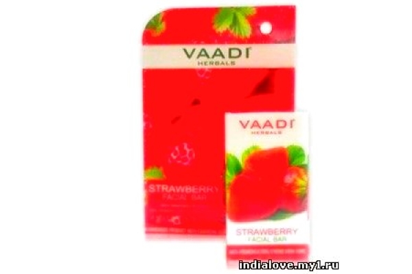 Мыло для лица с клубникой, отбеливающее Vaadi Strawberry Facial Bars 25 гр
