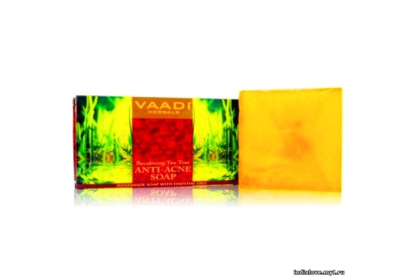 Мыло против прыщей Успокаивающее чайное дерево Ваади (Vaadi Anti-Acne Soap Clove, Tea Tree Oil) 75 гр