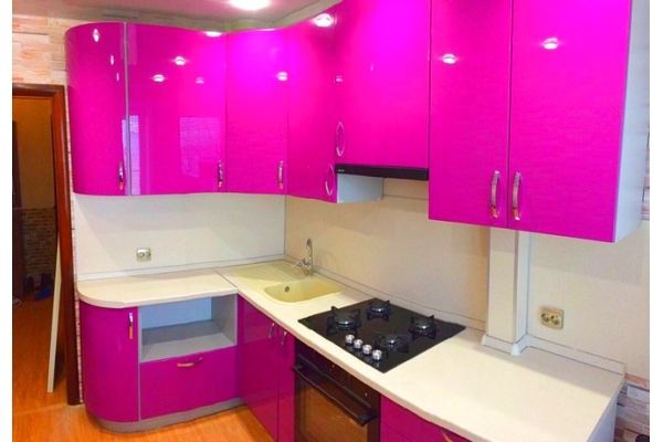Кухня Эмаль-розовая