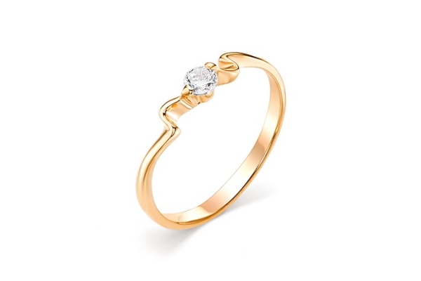 Золотое кольцо с кубическим цирконием