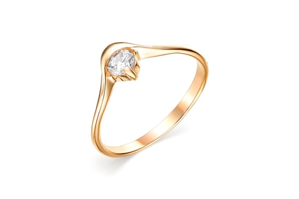 Золотое кольцо с кубическим цирконием