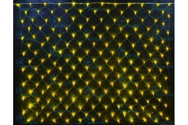 Светодиодная сетка, желтая 192 LED