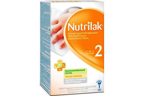Смесь молочная Nutrilak 2 с 6 месяцев, 350г