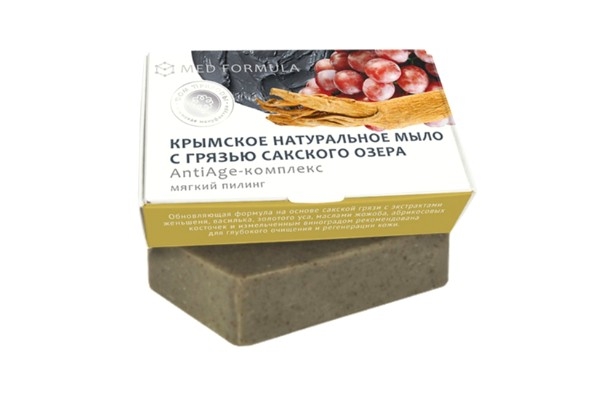 Крымское натуральные мыло на основе грязи Сакского озера «AntiAge-КОМПЛЕКС»