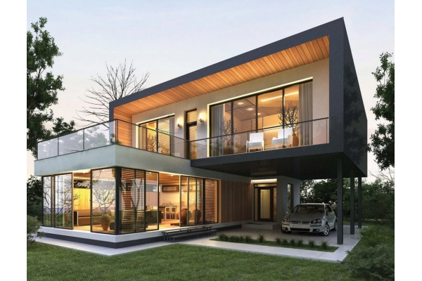 Проект дома с панорамными окнами
