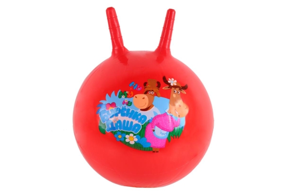 Мяч-прыгун Буренка Даша, с рожками, 45 см, красный арт.JB0207148