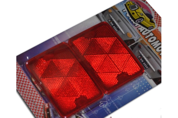 Накладки светоотражающие для а/м (цвет красный) (2шт) HJ-RT01