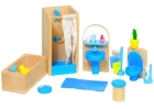 Мебель для кукольной ванной комнаты синяя GOKI