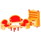 Мебель для кукольной гостиной красная GOKI