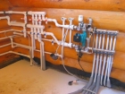 Разводка труб горячего водоснабжения (без штробления)
