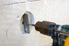 Проход сквозь кирпич или пеноблок толщиной стены свыше 400 мм d до 25 мм