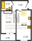1-к квартира в ЖК «Московский» ул. Ставровская д. 2, 3/10-18  этаж
