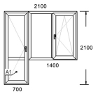 Пластиковое окно REHAU THERMO балконный модуль