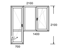 Пластиковое окно MELKE ART 85 балконный модуль