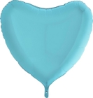 Шар в форме сердца Голубой размером 91см