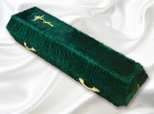 Гроб обитый тканью (бархат)  зеленый