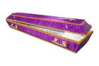 Гроб обитый тканью (атлас) фиолетовый