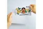 Цветная печать открыток на белой бумаге