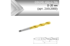 Сверло коническое по металлу DIN 345 HSS-G  TiN D-20 мм (арт. 21012000)