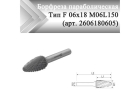 Борфреза параболическая Rodmix F 06 мм х 18 мм M06L150 двойная насечка, удлиненная (арт. 2606180605)