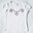 Женские футболки с шелкографией белые 