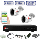Комплект видеонаблюдения - 2 уличных AHD камеры FullHD1080P/2Mpx  