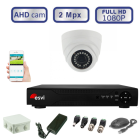 Комплект видеонаблюдения на одну AHD камеру для помещений 2.0 МП FULL HD (1080Р) 
 