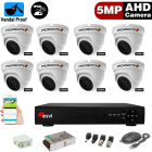 Комплект видеонаблюдения - 8 антивандальных всепогодных камер HD 5Мп/Mpx  