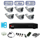 Комплект видеонаблюдения - 6 уличных AHD камер 720P/1Mpx (light) 
 