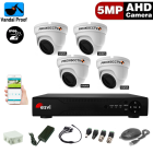 Комплект для видеонаблюдения - 4 антивандальные всепогодные камеры HD 5Мп/Mpx  