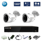 Комплект для видеонаблюдения -  2 уличных IP камеры FullHD 1080P/2Mpx 