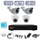 Комплект видеонаблюдения из 2 уличных и 2 купольных AHD камер 720P/1Mpx(light)