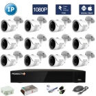 Комплект IP видеонаблюдения (12 уличных камер FullHD 1080P/2 Мегапикс)   