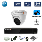 Комплект видеонаблюдения - 1 антивандальная уличная IP камера FullHD1080P/2Mpx  