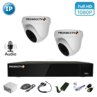 Комплект IP видеонаблюдения - внутренний на 2 купольные IP камеры FullHD 1080P/2Mpx 
