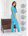 Костюм медицинский женский с брюками голубой