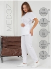 Белый медицинский костюм женский с брюками