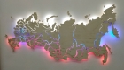 Деревянная карта России с подсветкой 